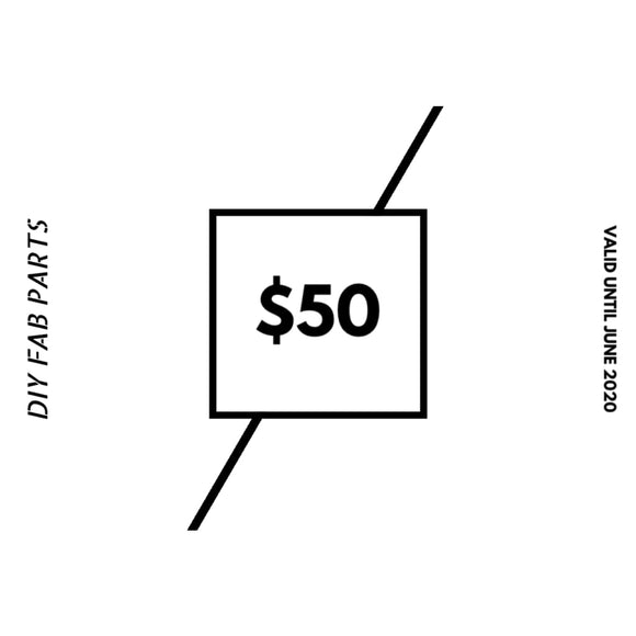 $50 Gift Card 50.00 diyfab